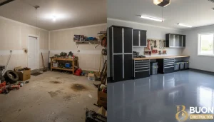 Garage conversion after and before