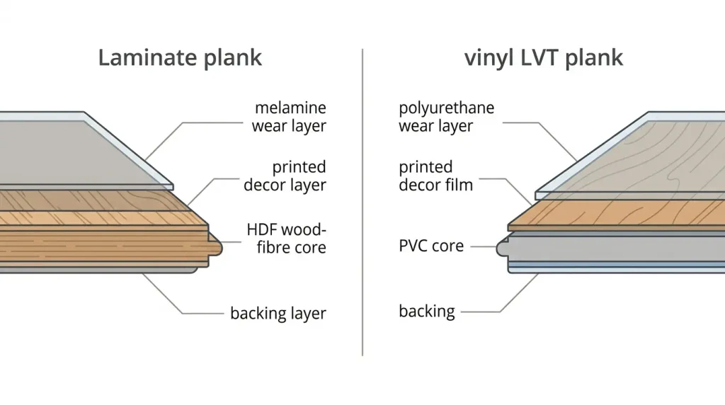 Benefits of Vinyl Flooring Over Laminate: What Actually Matters 1 What Each One Is Actually Made Of