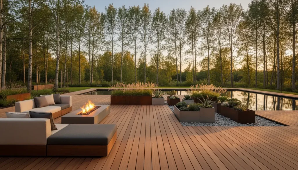 contemporary outdoor living spaces with minimalist garden aesthetics