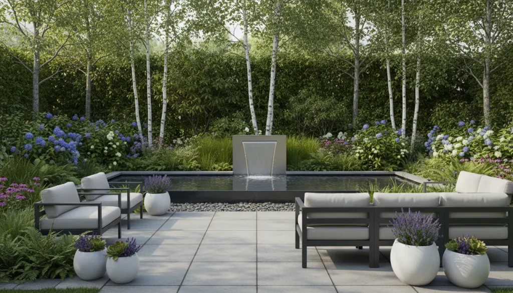 landscaping trends in modern garden renovation showing contemporary outdoor space transformation