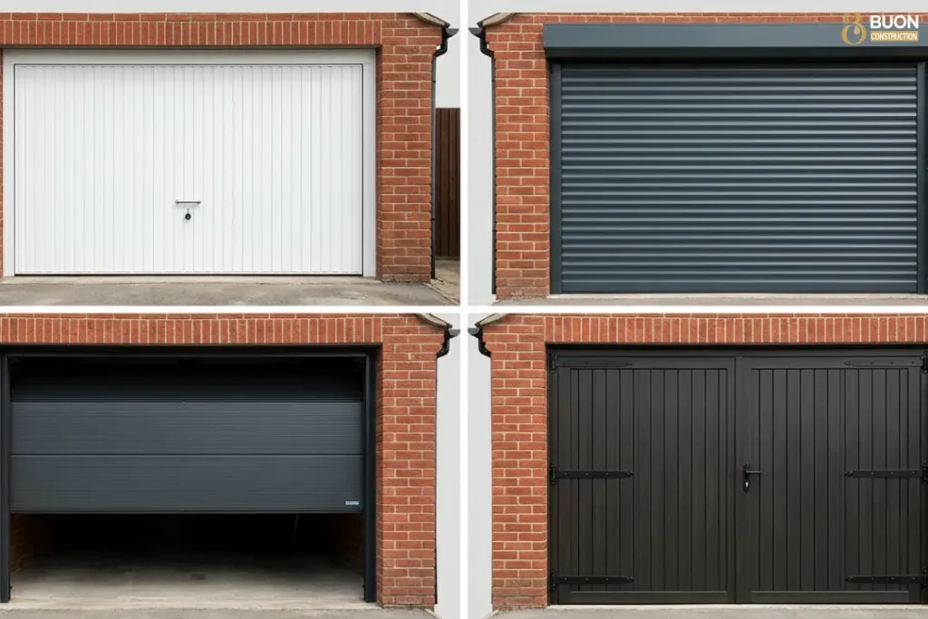How Much Does It Cost to Build a Garage in the UK? (2026 Prices) 4 Types of garage doors: up-and-over, roller shutter, sectional and side-hinged