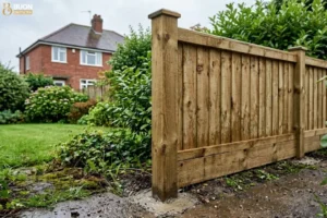 Blog 8 Wooden fence installation in a residential garden Nottingham