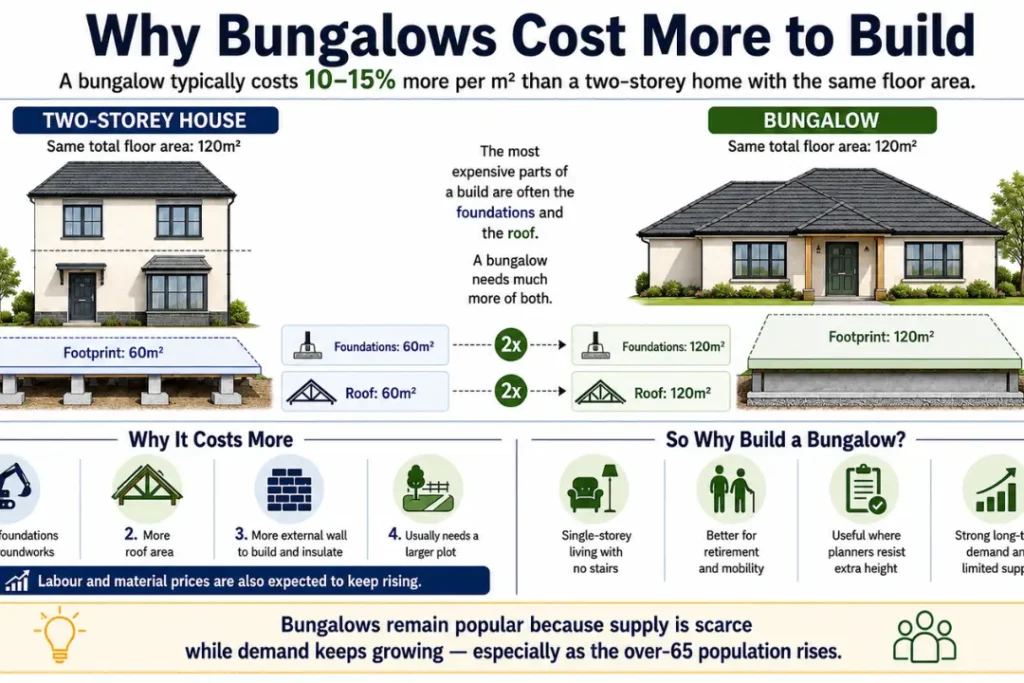 Bungalows Cost More Per Square Metre Than Houses