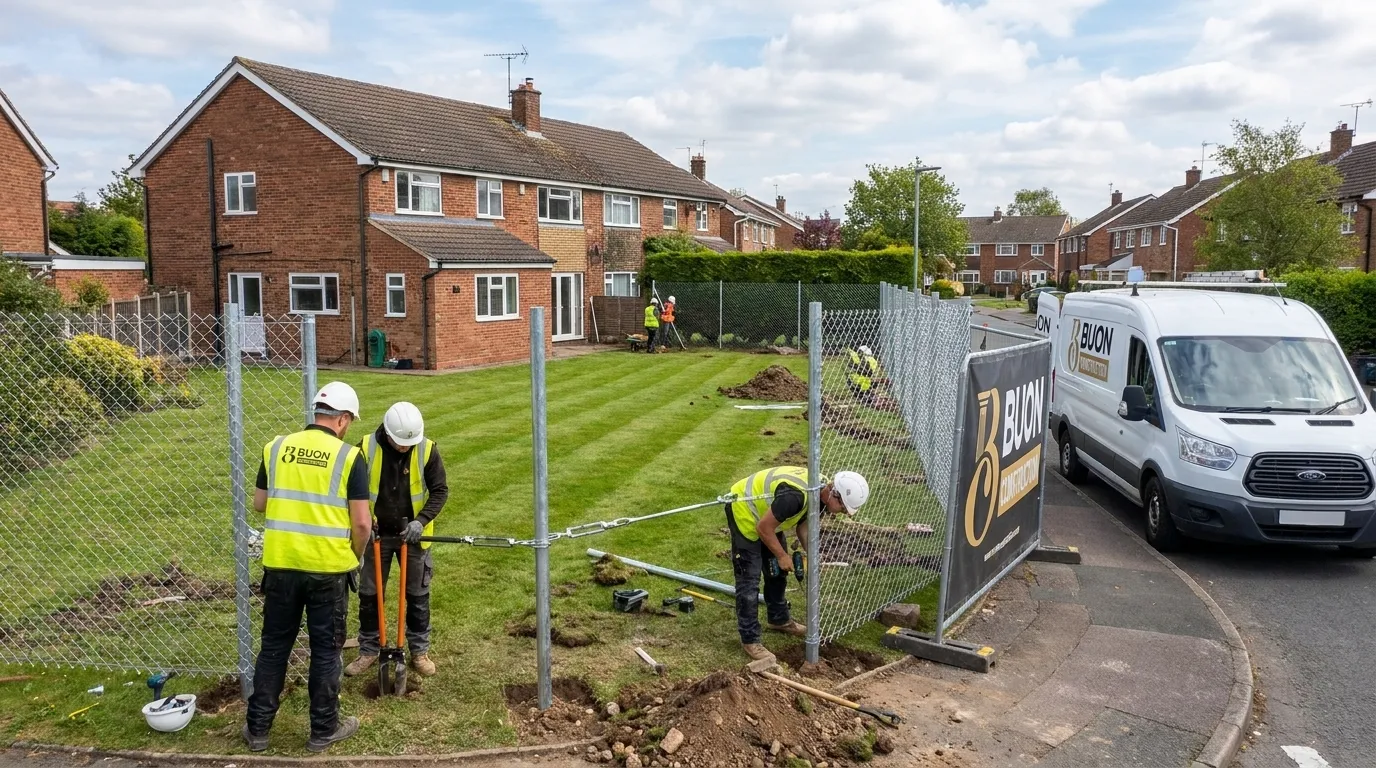 Chain link fence installation in Beeston, Nottingham