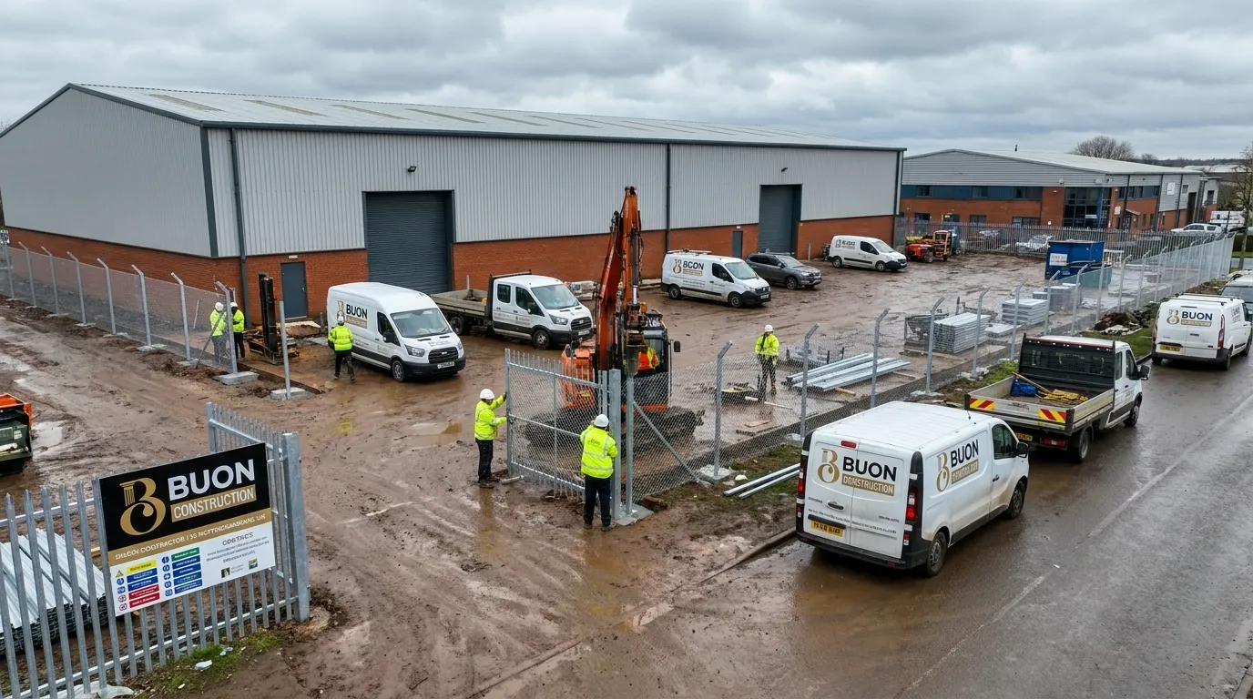 Chain link security fencing installed at a warehouse in Nottingham
