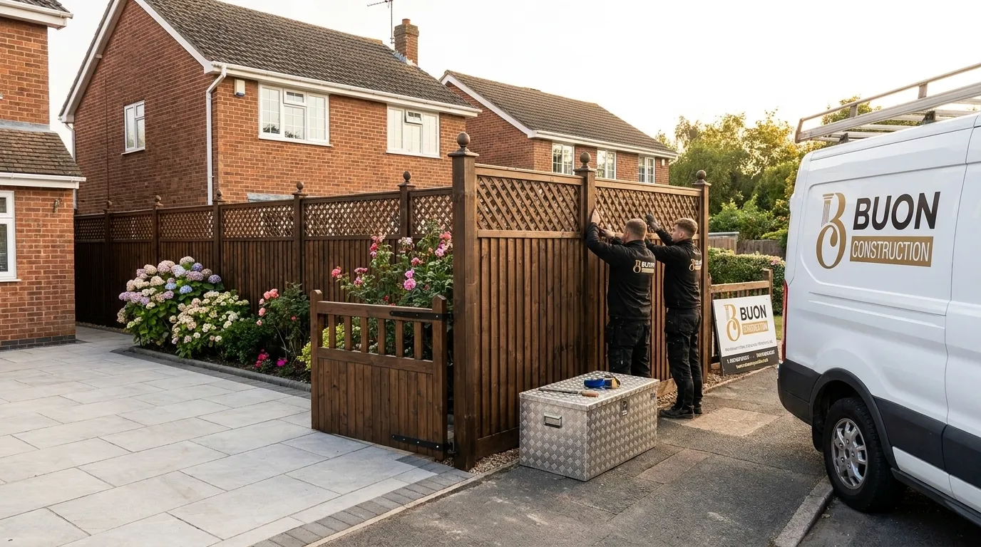 Custom fencing installed at a residential property in Nottingham
