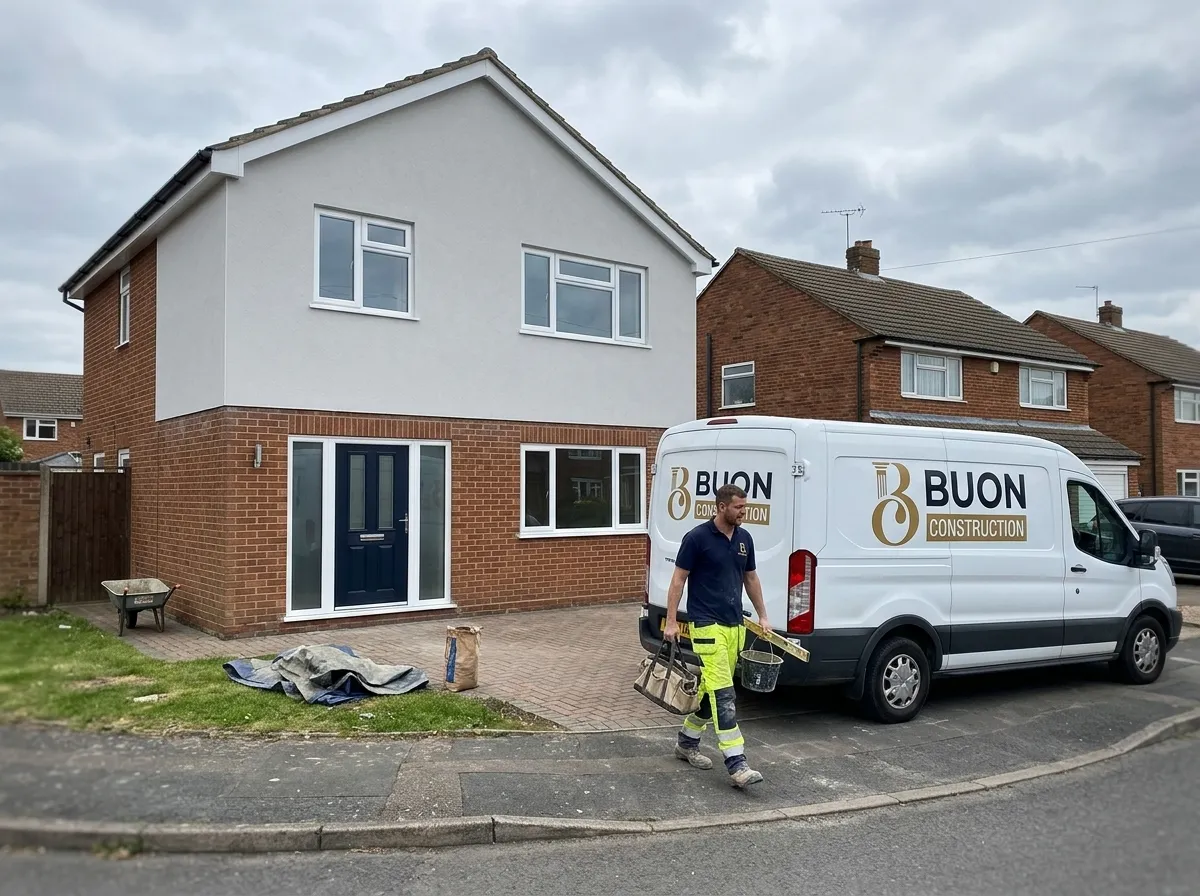 Exterior rendering applied to a home in Nottingham