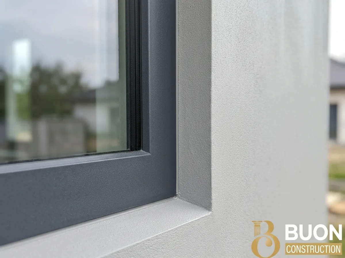 9 Neat thin-coat render finish around a modern window frame in Gedling, Nottingham