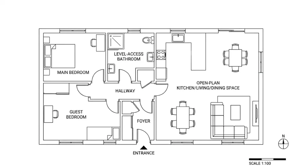 Budget: A 90m² 2-Bed Bungalow