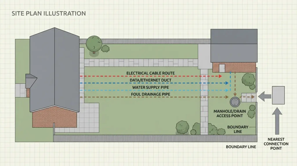 How Do You Get Electricity, Heating, Water and Drainage to a Detached Garage