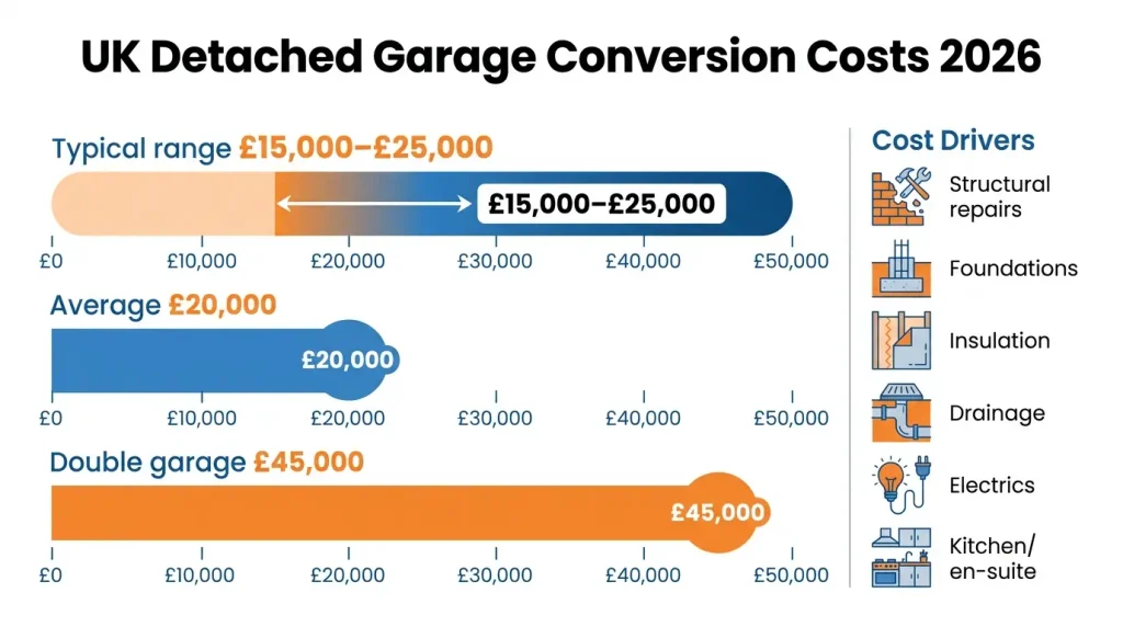 How Much Does a Detached Garage Conversion Cost in 2026