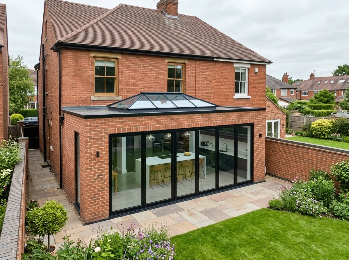 Brick kitchen extension on a family home in Nottingham